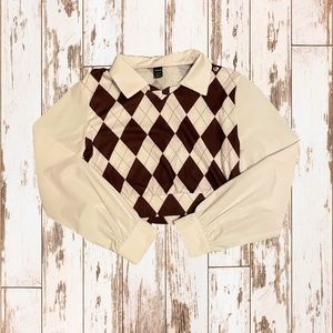 Argyle Pattern Blouse